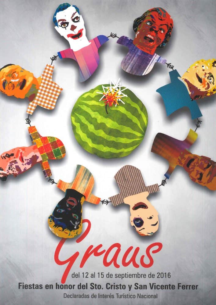 Cabezudos, cartel premiado como imagen de las fiestas de Graus 2016