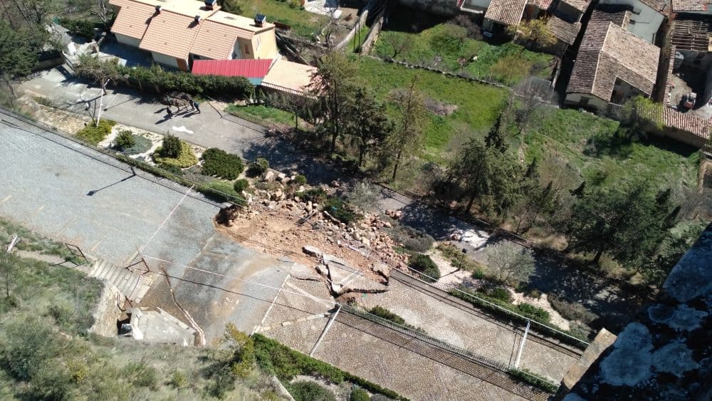 imagen cenital del desprendimiento (Fotografía: Angel Gayúbar)