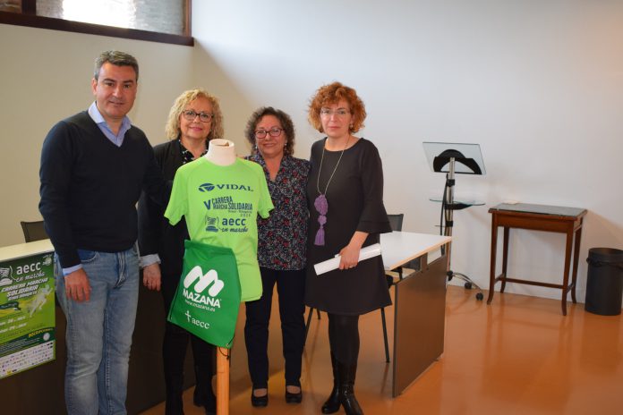 Lagüens, Lacambra, Mejgarejo y Pena en la presentación de la Carrera Contra el Cáncer (Fotografía: Angel Gayúbar)