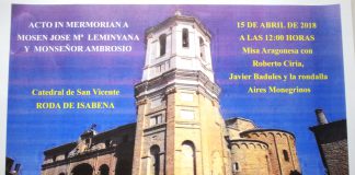 Homenaje a José María Leminyana y a Ambrosio Echevarría en Roda de Isábena