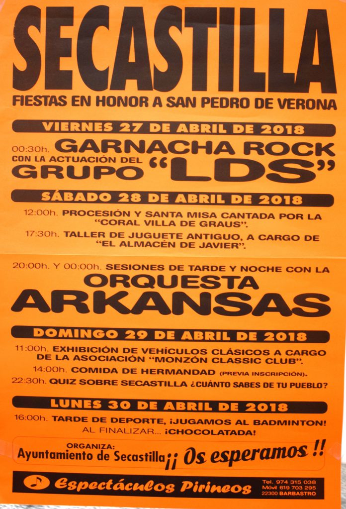 Cartel de las fiestas de Secastilla