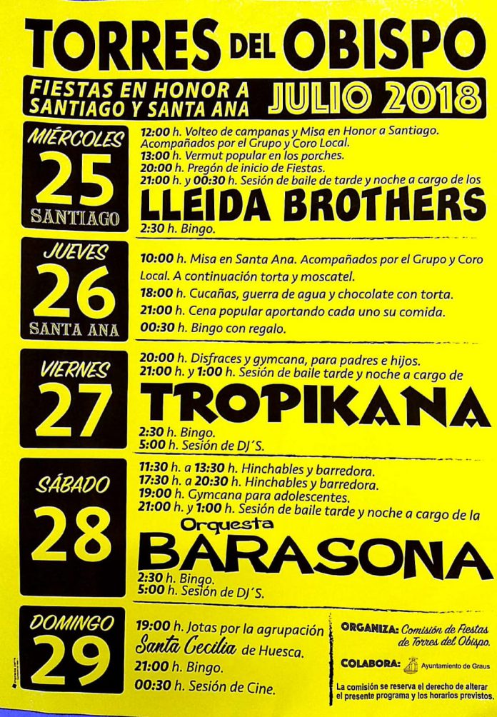 Torres del Obispo Fiestas patronales