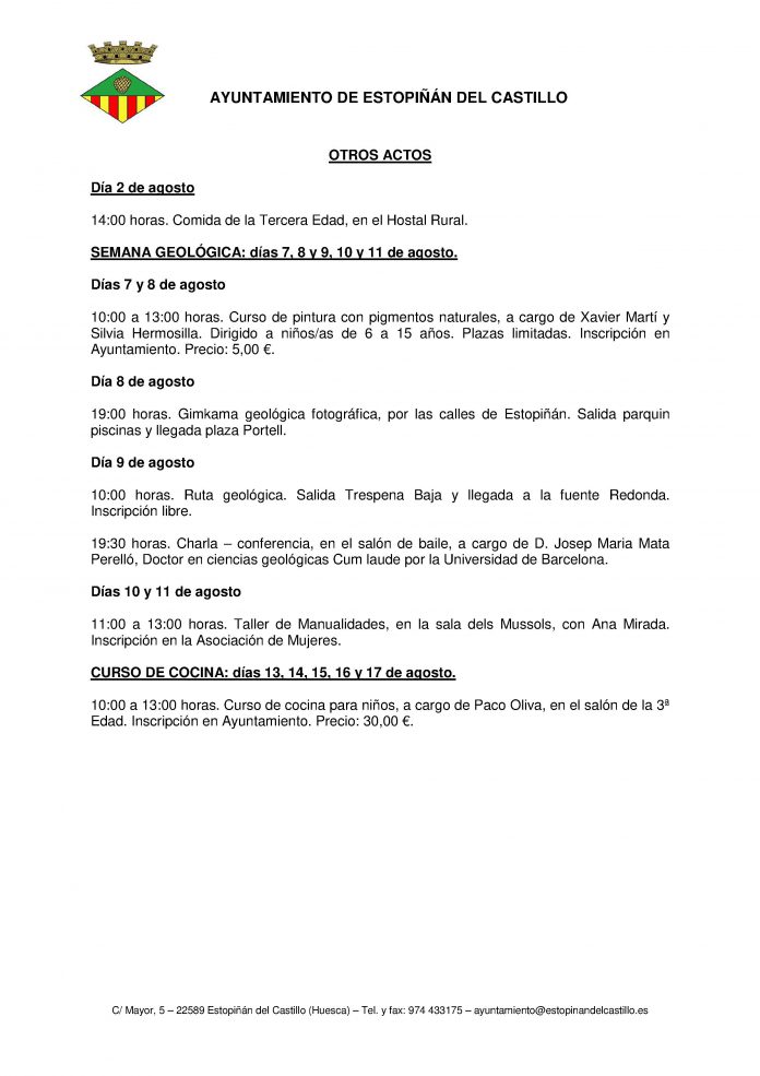 Estopiñan semana geológica