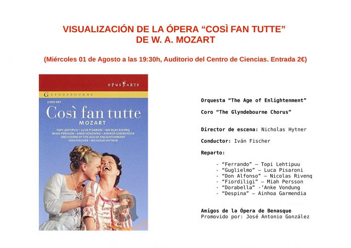 cartel de la ópera Cosi FanTutte