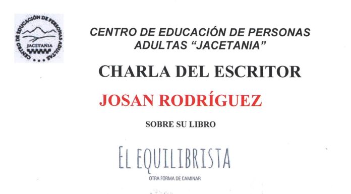 JACA: Charla del escritor Josán Rodríguez sobre su libro «El equilibrista»