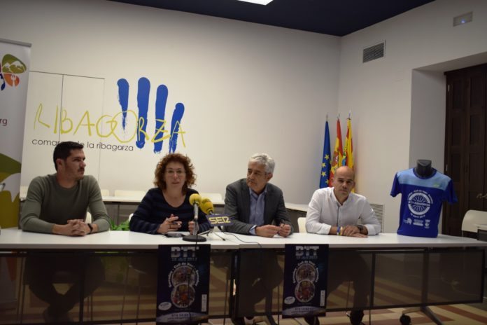 Salamero, Pena, Montanuy y Barrabés en la presentación de la BTT Serraduy-Coll de Vent-Serraduy (Foto: Angel Gayúbar)
