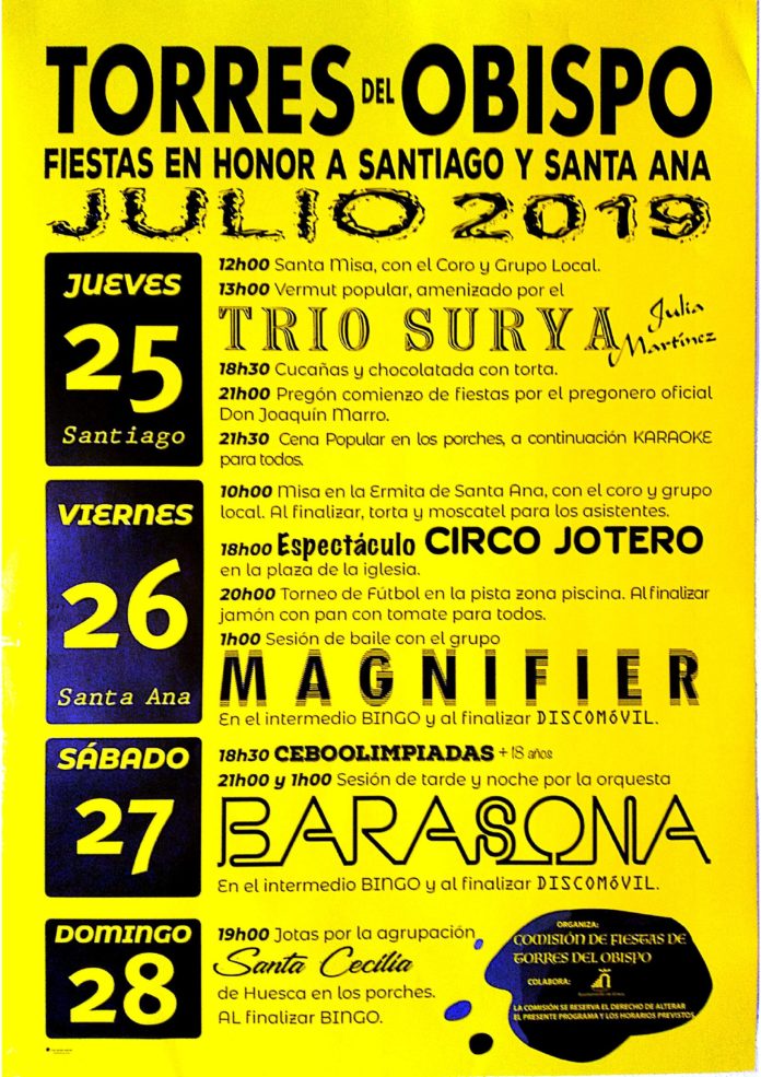 Torres del Obispo. Programa de Fiestas