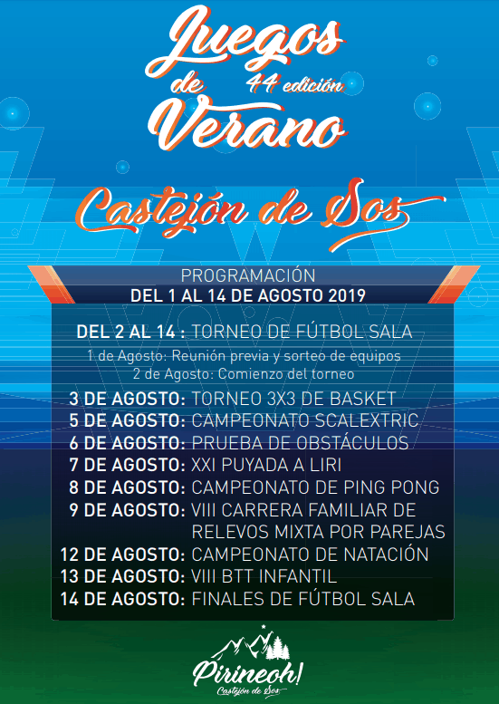 Cartel anunciador de los Juegos de Verano de Castejón de Sos