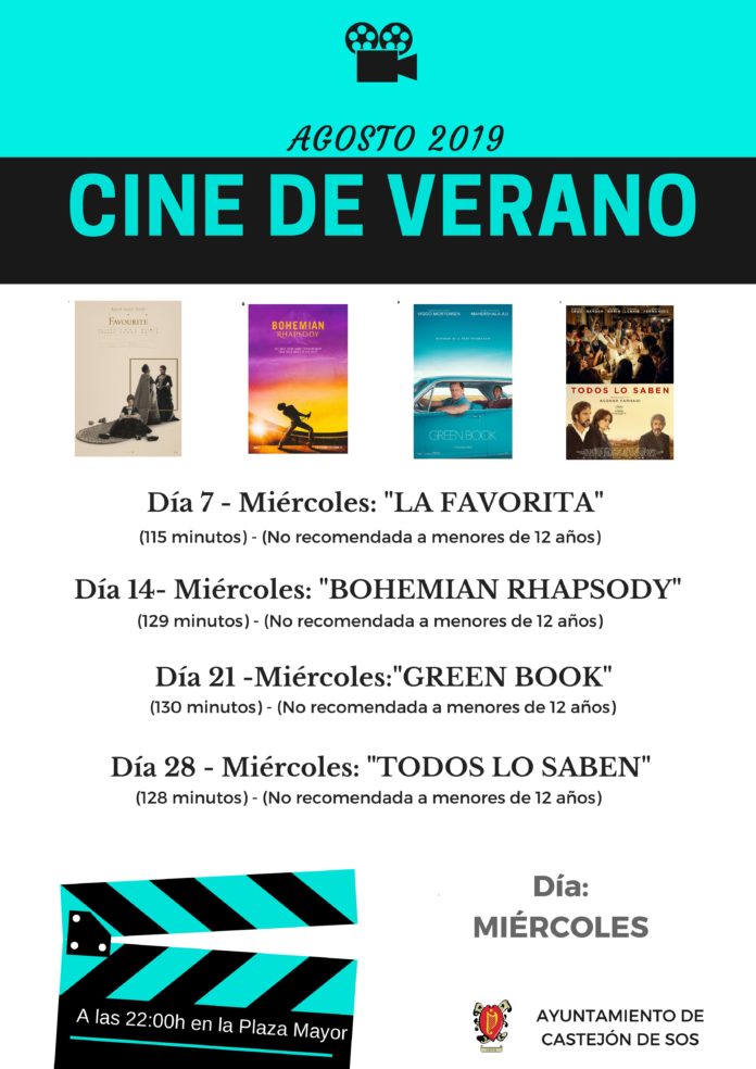 Castejón de Sos Cartel Cine de Verano AGOSTO 2019