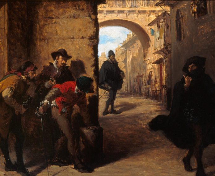 En la imagen, el óleo ‘Muerte en Madrid’ de Lorenzo Vallés. Museo Municipal, Málaga.