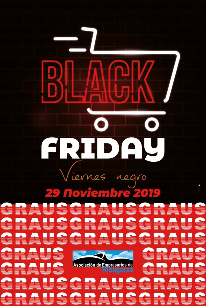 Cartel anunciador del Black Friday del comercio grausino