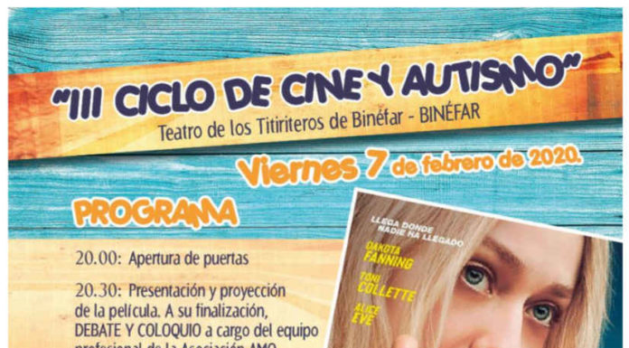 BINÉFAR: III Ciclo de Cine y Autismo de la asociación AMO