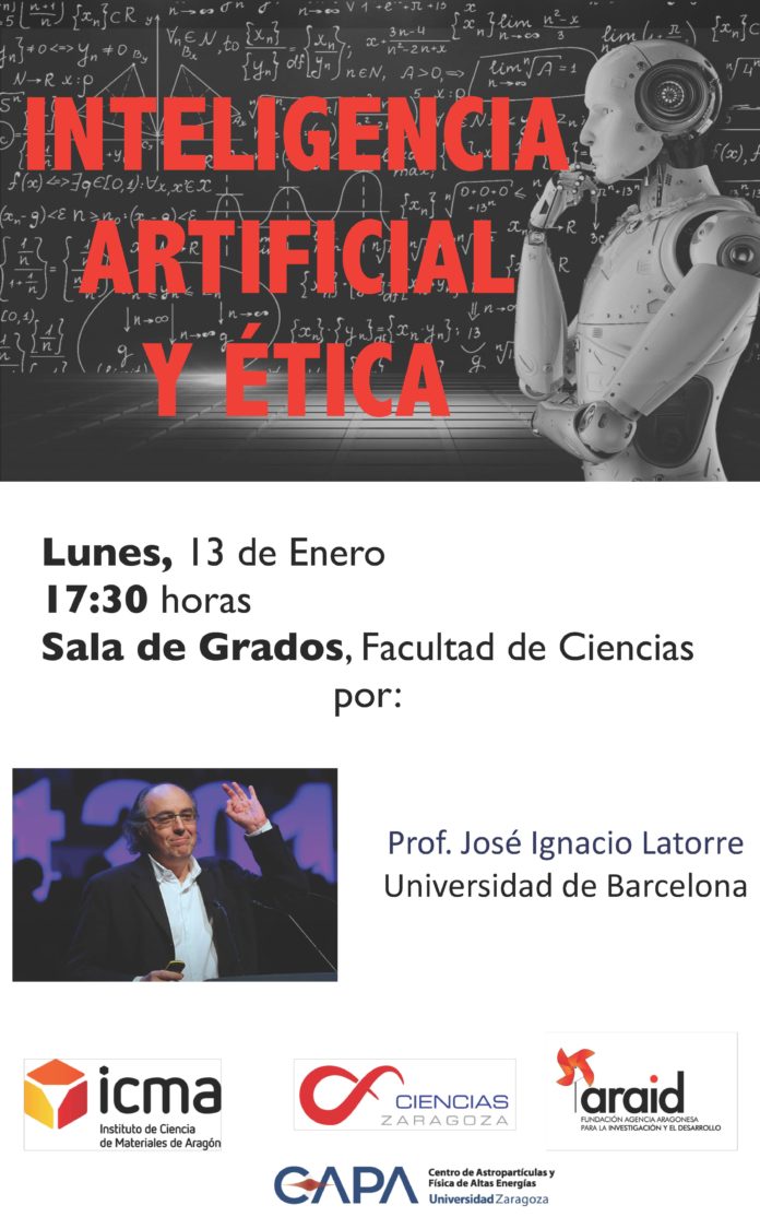 Cartel de la conferencia en Zaragoza de José Ignacio Latorre