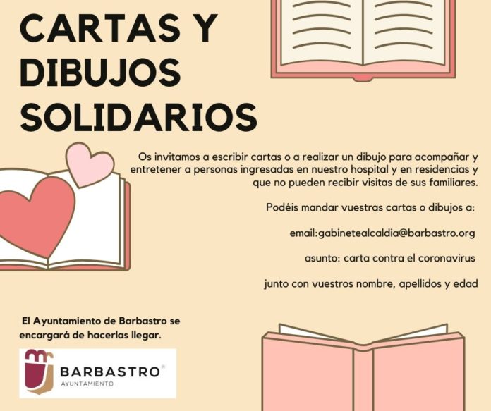 Cartel cartas y dibujos solidarios