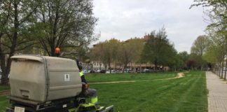 Retomada la actividad de mantenimiento de las zonas verdes de Barbastro