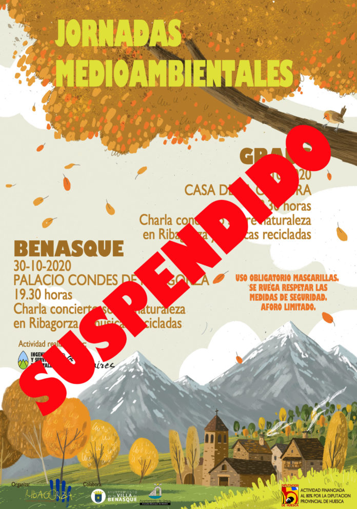 Cartel anunciando la suspensión de las charlas