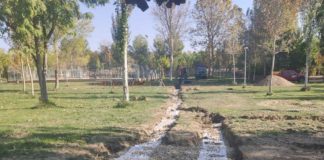 San Esteban de Litera mejora el parque de El Prado con la construcción de un nuevo drenaje