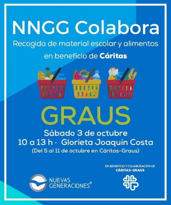 Recogida de alimentos y de material escolar en Graus