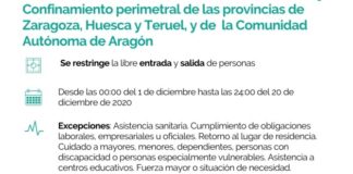 Aragón mantendrá la limitación de circulación fuera de la Comunidad y en horario nocturno hasta el 20 de diciembre