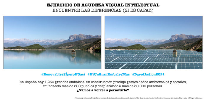 Fotomontaje contra las grandes megacentrales fotovoltaicas