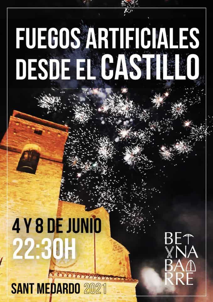 Benabarre fuegos articiales desde el castillo días 4 y 8