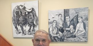 Exposición de Blanco Gari en el Cafetín de la Pastelería Trallero de Sariñena