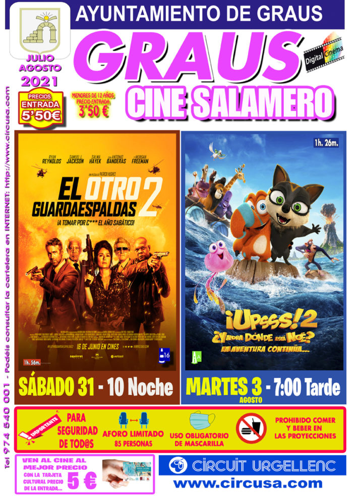 Programación cinematográfica en Graus este martes 3 de agosto