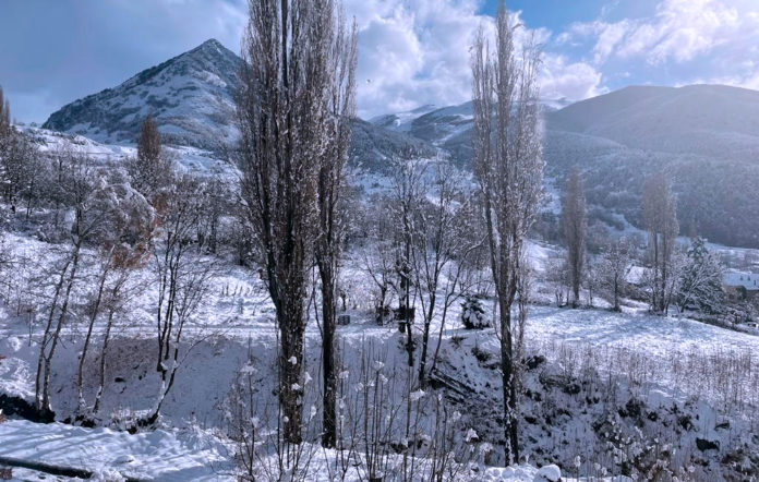 Nieve caída en las últimas horas en la Alta Ribagorza (Foto: Servicio especial)