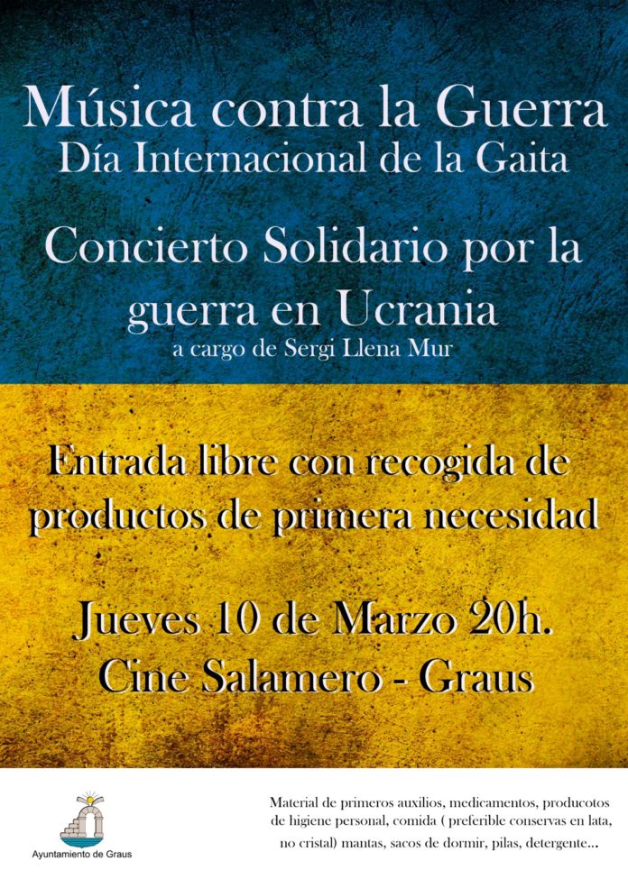 Graus. Concierto de Sergio Llena por Ucrania 10 de marzo.