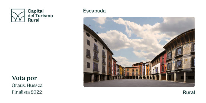 Imagen de la campaña que se ha promovido en Graus para apoyar la candidatura