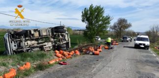 Accidente de un camión de butano en Grañén