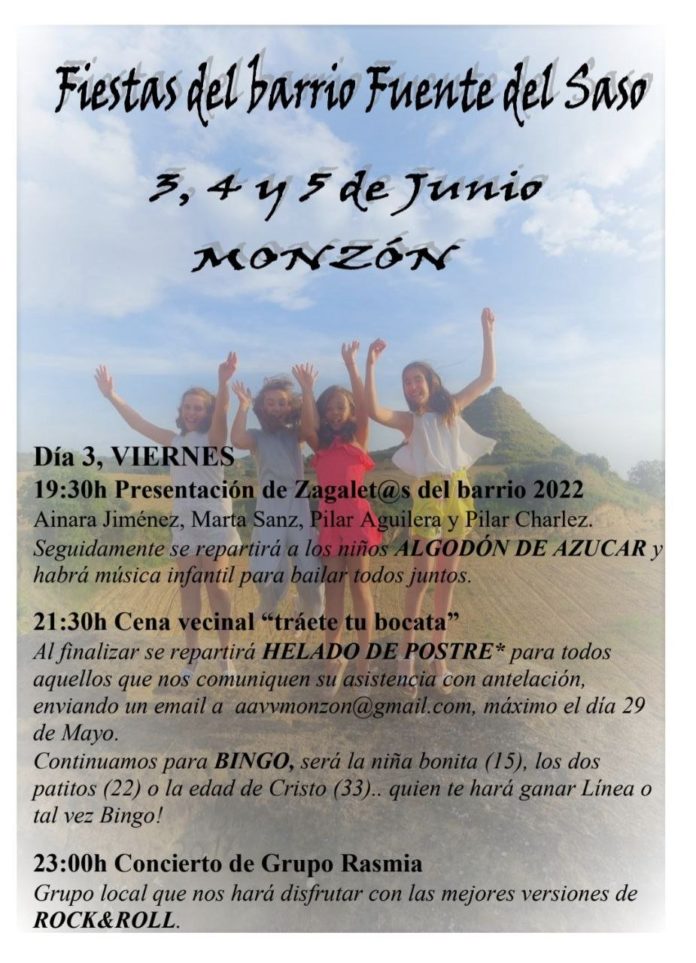 Fiestas barrio Fuente del Saso 2022 Monzón