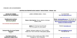 Turismo Los Monegros: horarios