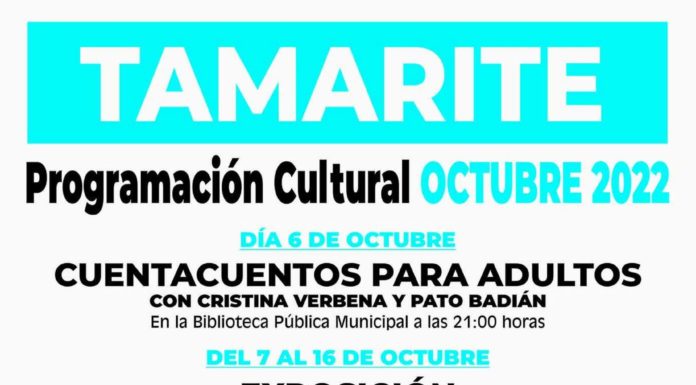 TAMARITE DE LITERA: Agenda cultural de octubre