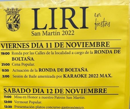 LIRI: Fiestas de San Martín 2022