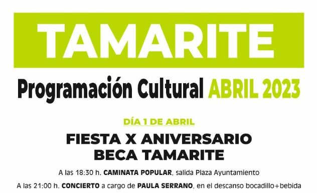 TAMARITE DE LITERA: Programación cultural 2023