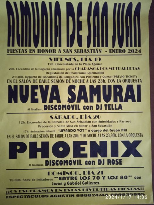 ALMUNIA DE SAN JUAN: Fiestas de San Sebastián
