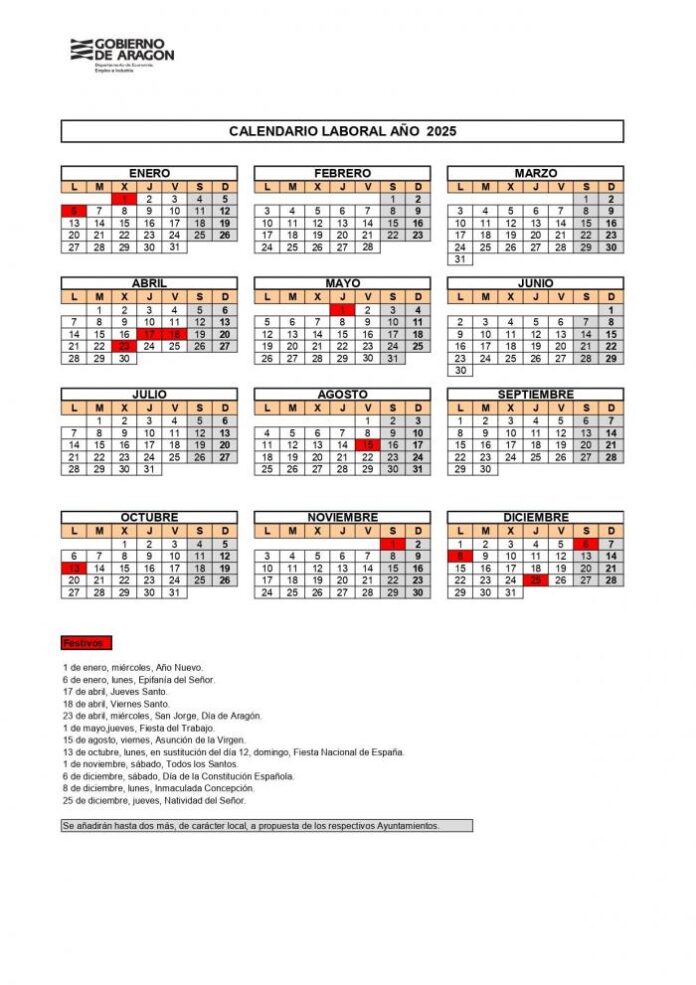 calendario laboral 2025