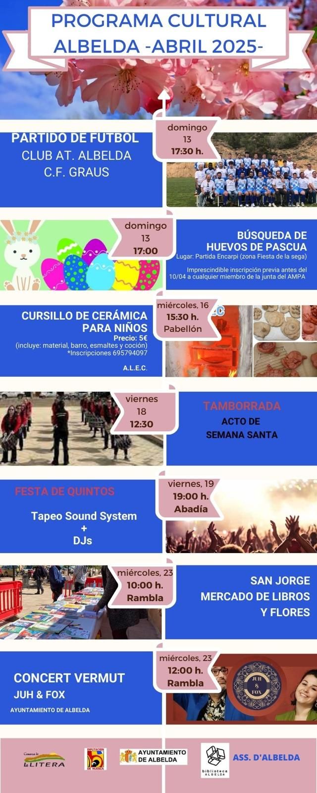 ALBELDA: Programación cultural de abril