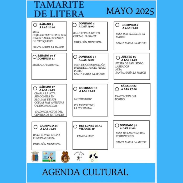 TAMARITE DE LITERA: Agenda cultural de mayo