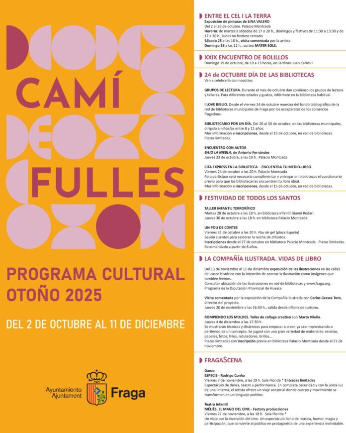 FRAGA: Programa cultural de otoño