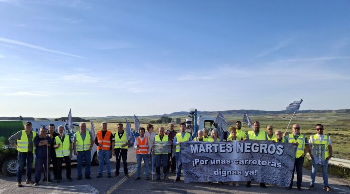 Piden más seguridad en las obras de la A-230 durante el segundo “Martes Negro” en Castejón de Monegros y en Pallaruelo de Monegros