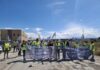 Nuevo corte de tráfico en el cuarto “Martes Negro” que ha tenido lugar hoy en Sariñena para exigir soluciones urgentes en la intersección de las carreteras A-131 y A-129
