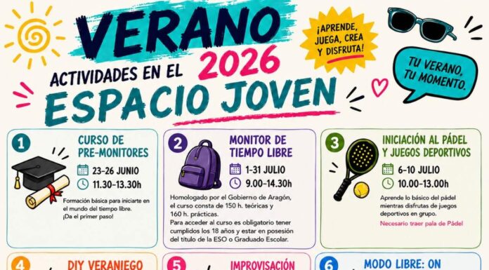 Deporte, creatividad y ocio saludable, protagonistas de la programación estival del Espacio Joven del Ayuntamiento de Barbastro