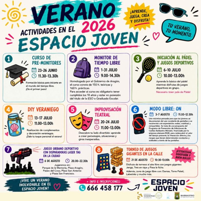 programa Espacio Joven verano Barbastro