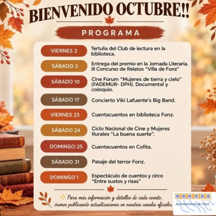FONZ: Actividades culturales en octubre