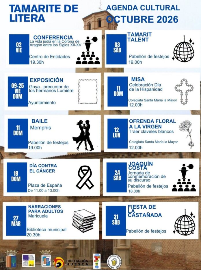 TAMARITE DE LITERA: Agenda cultural de octubre