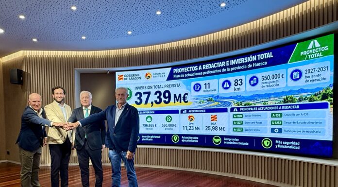 El Gobierno de Aragón y la DPH anuncian un Plan de Actuaciones Preferentes para Carreteras de Huesca